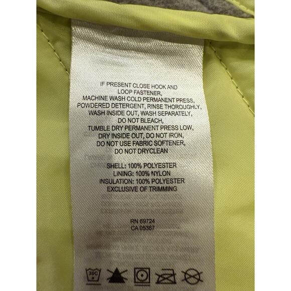 Columbia Womens Yellow Gray Quilted Fleece Fill Zip Vest Jacket Size L AL1007 - Picture 7 of 10